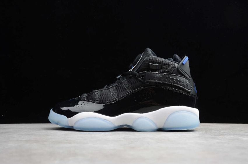 Women's Air Jordan 6 Retro Rings Black Hyper Royal White Basketball Shoes - Click Image to Close