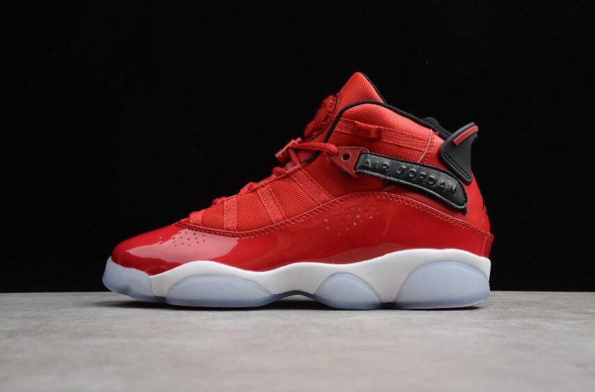 Women's Air Jordan 6 Retro Rings Gym Red Black White Basketball Shoes - Click Image to Close