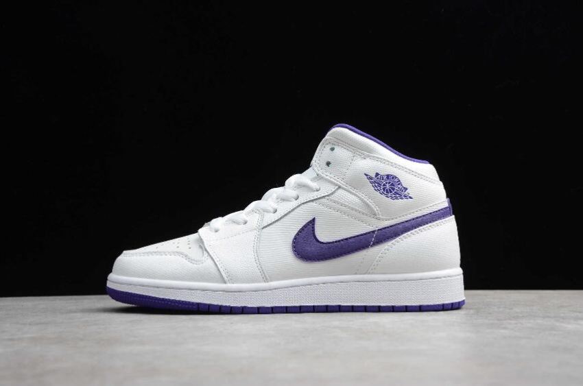 Women's Air Jordan 1 Retro High GG White Purple Basketball Shoes