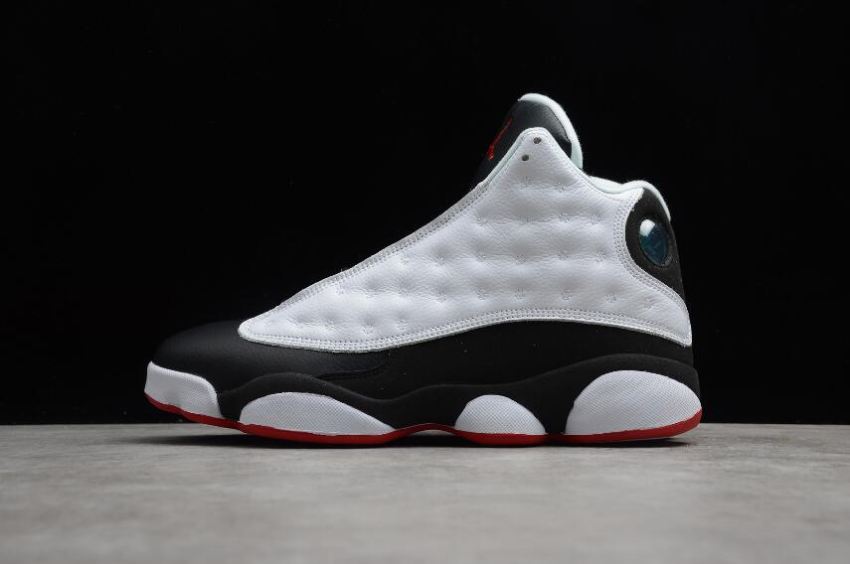 Men's Air Jordan 13 Retro He Got Game Panda Black White Basketball Shoes - Click Image to Close