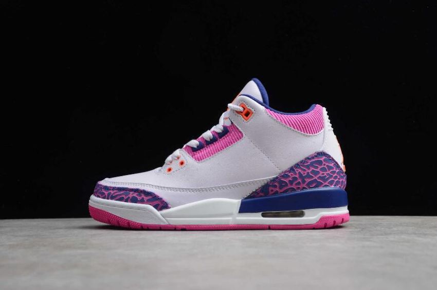 Men's Air Jordan 3 Retro GS Barely Grape Hyper Crimson Basketball Shoes