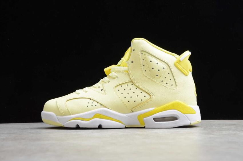 Men's Air Jordan 6 Retro GS Citron Tint Dynamic Yellow Basketball Shoes