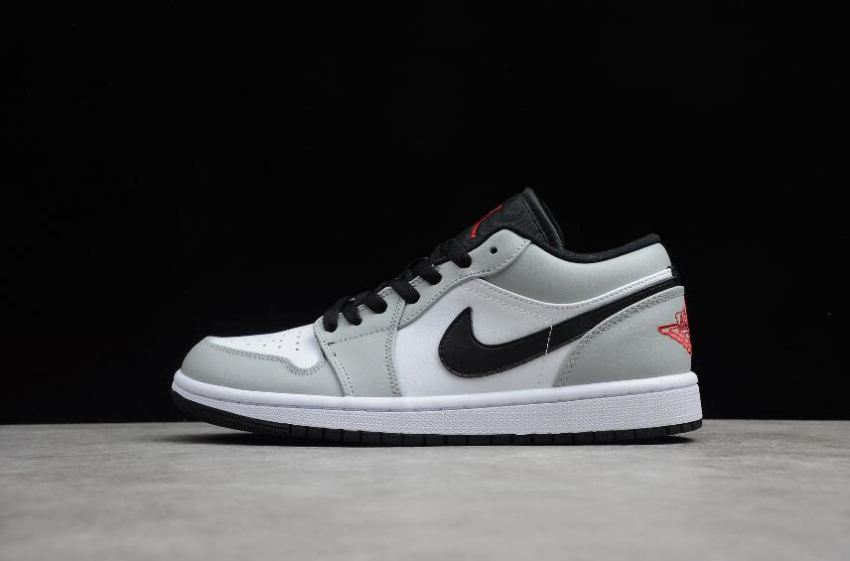 Women's Air Jordan 1 Low SE Light Smoke Grey Gym Red White Basketball Shoes - Click Image to Close