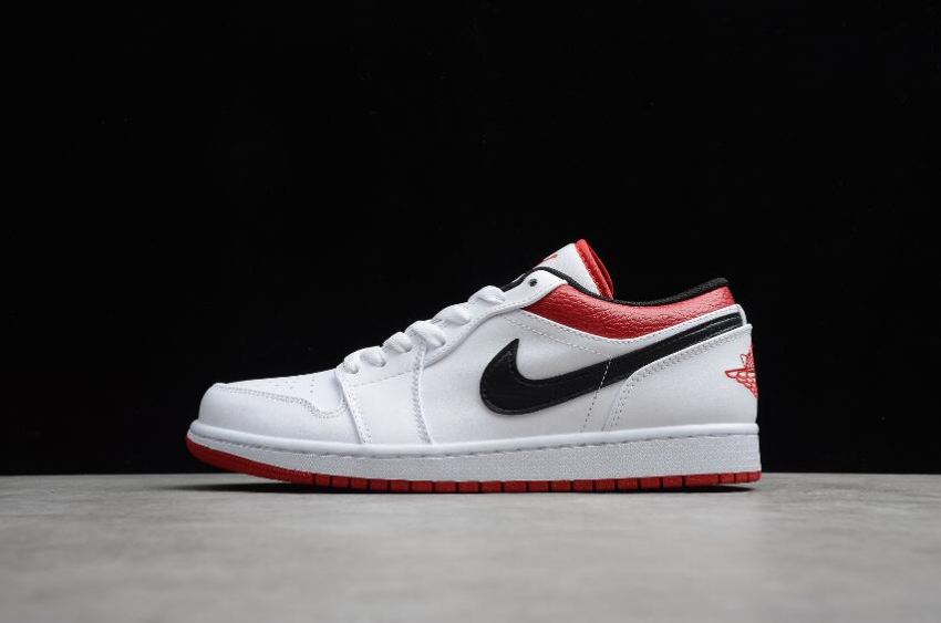 Women's Air Jordan 1 Low Chicago White Gym Red Black Basketball Shoes - Click Image to Close