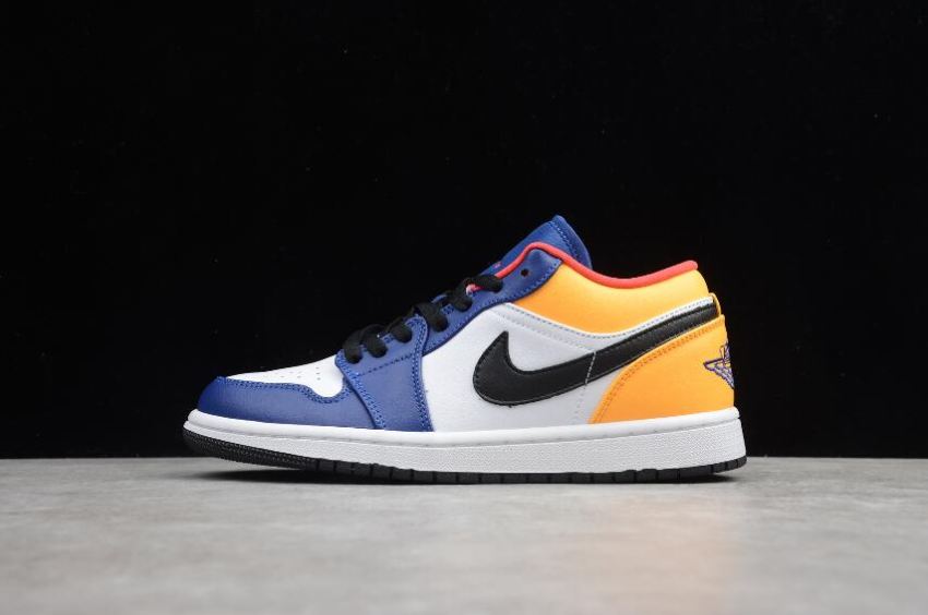 Women's Air Jordan 1 Low White Track Red Blue Orange Basketball Shoes