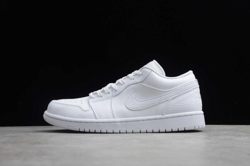 Men's Air Jordan 1 Low Triple White Basketball Shoes