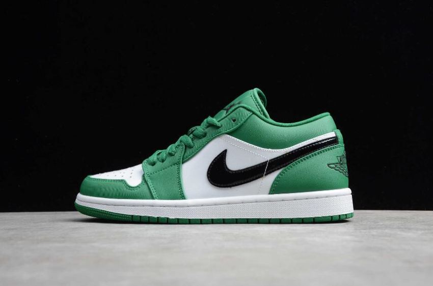 Men's Air Jordan 1 Low White Pure Platinum Green Basketball Shoes - Click Image to Close