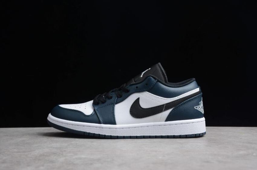 Men's Air Jordan 1 Low Dark Teal White Black Basketball Shoes