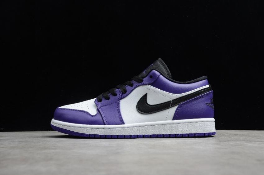 Men's Air Jordan 1 Low Court Purple White Black Basketball Shoes