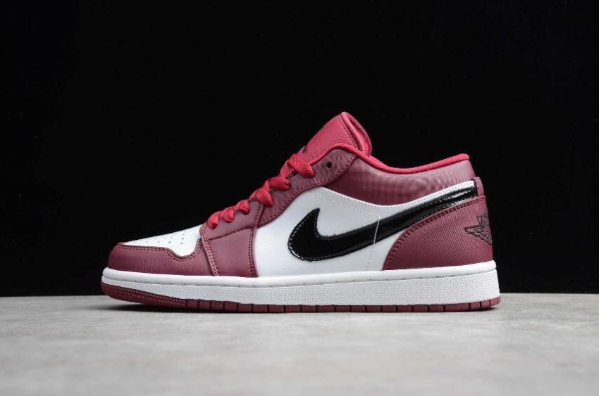 Women's Air Jordan 1 Low Noble Red White Black Basketball Shoes