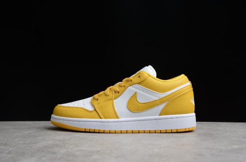 Women's Air Jordan 1 Low GS Pollen White Basketball Shoes - Click Image to Close