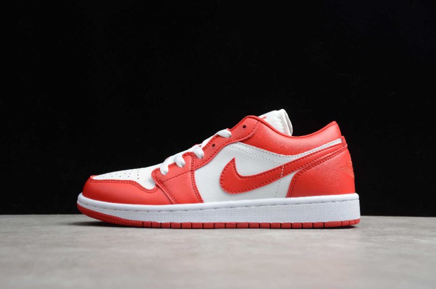 Women's Air Jordan 1 Low White Gym Red Basketball Shoes