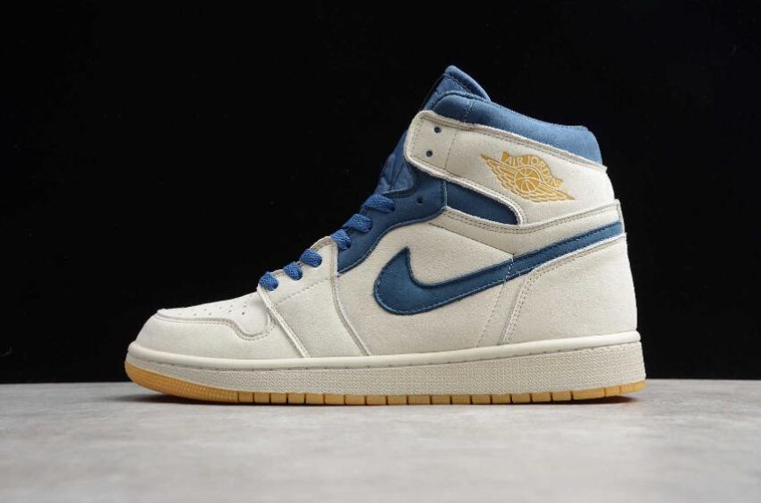 Men's Air Jordan 1 Retro High OG Blue White Basketball Shoes - Click Image to Close