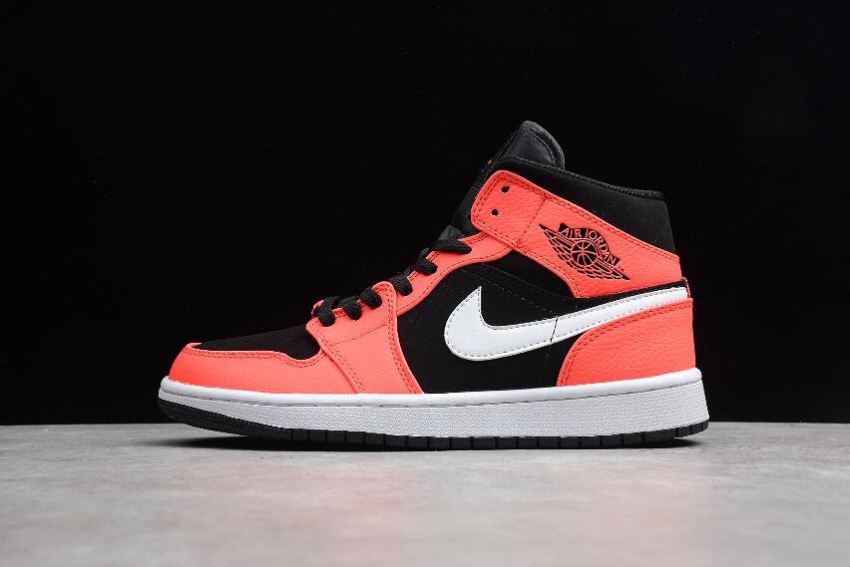 Men's Air Jordan 1 Mid Black Infrared 23 White Basketball Shoes