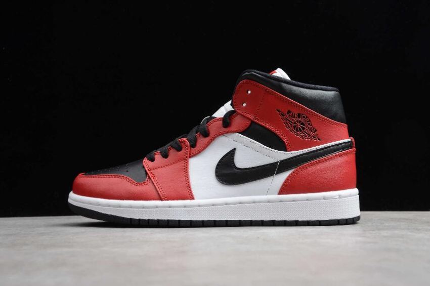 Women's Air Jordan 1 Mid Chicago Black Toe Black Gym Red-White Basketball Shoes