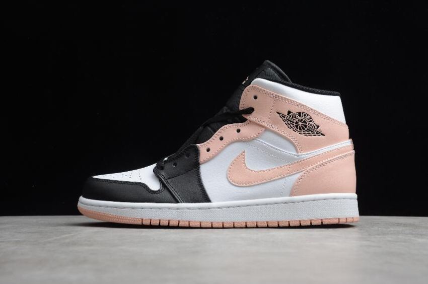 Women's Air Jordan 1 Mid Crimson Tint White Arctic Orange Black Basketball Shoes