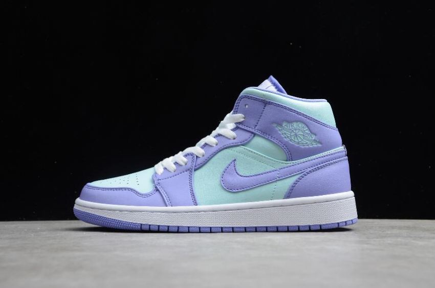 Men's Air Jordan 1 Mid Blue Purple Basketball Shoes