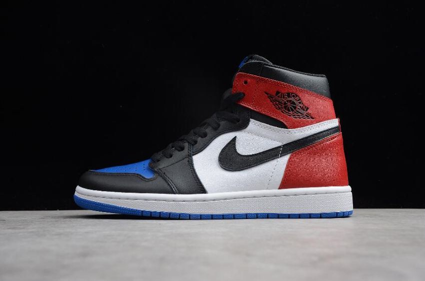 Men's Air Jordan 1 Retro High OG Top 3 Black White Re Blue Basketball Shoes - Click Image to Close