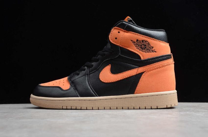 Men's Air Jordan 1 Retro High OG Black Orange Basketball Shoes - Click Image to Close