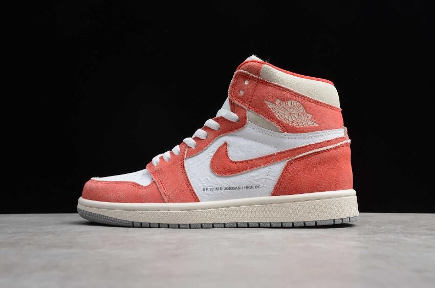 Men's Air Jordan 1 Retro High OG White Orange Red Basketball Shoes - Click Image to Close