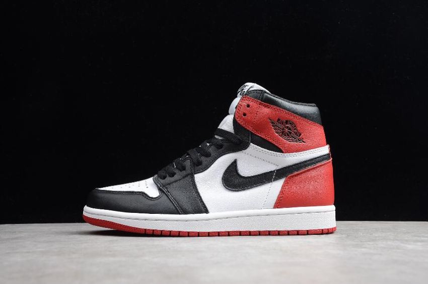 Women's Air Jordan 1 Retro High OG White Black Varsity Red Basketball Shoes - Click Image to Close