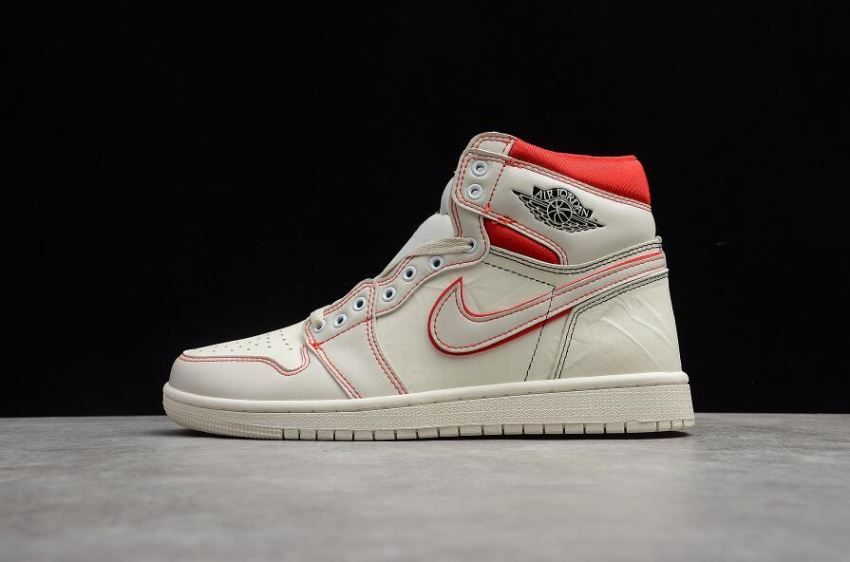 Women's Air Jordan 1 Retro High OG Sail Black Phantom Basketball Shoes - Click Image to Close