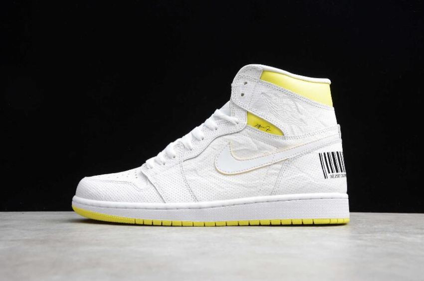 Men's Air Jordan 1 Retro High OG First Class Flight White Yellow Basketball Shoes