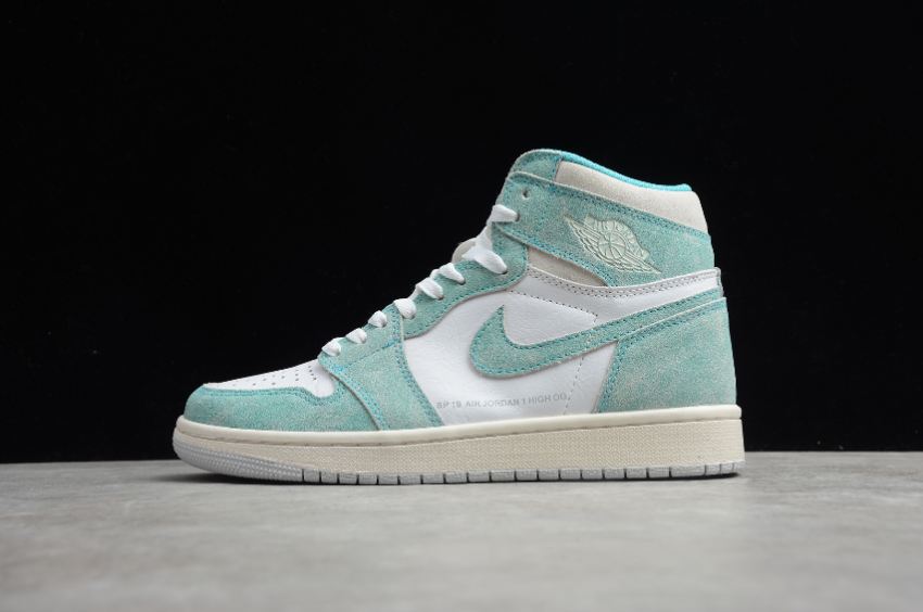 Men's Air Jordan 1 Retro High OG Turbo Green White Basketball Shoes - Click Image to Close