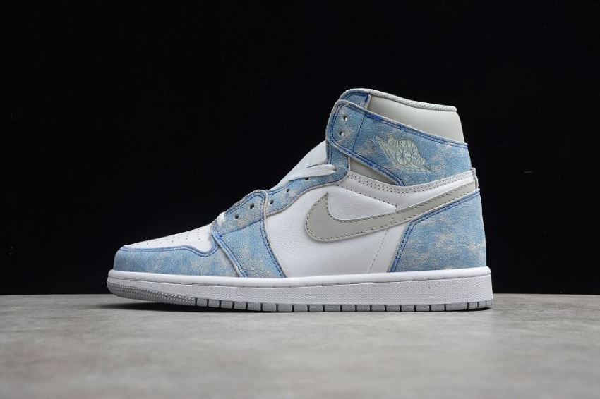 Men's Air Jordan 1 Retro High OG White Blue Basketball Shoes - Click Image to Close