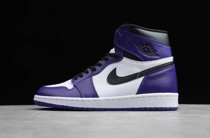 Men's Air Jordan 1 Retro High OG Court Purple Black White Basketball Shoes