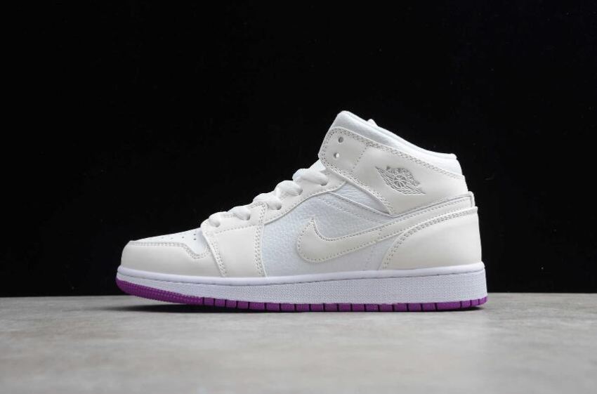 Men's Air Jordan 1 Mid GG Grey Fog Deadly Pink Basketball Shoes - Click Image to Close