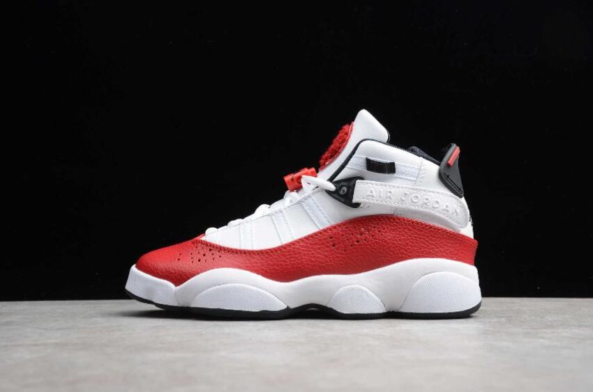 Women's Air Jordan 6 Retro Rings White Black University Red Basketball Shoes