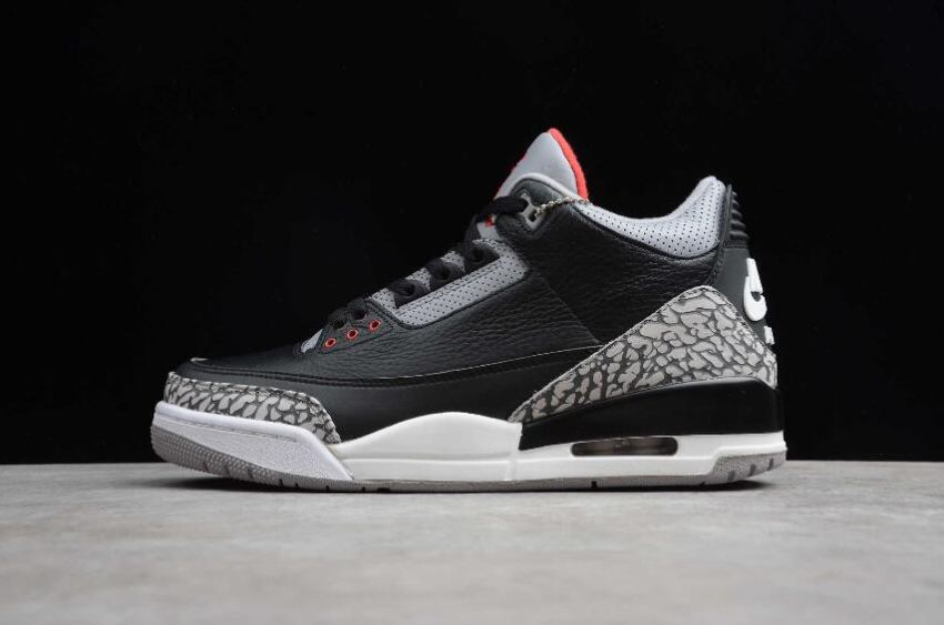 Women's Air Jordan 3 Retro OG Black Fire Red Cement Grey Basketball Shoes