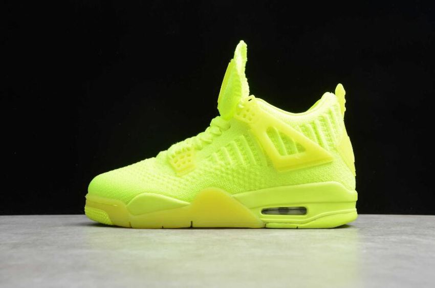 Women's Air Jordan 4 Retro Volt Black Basketball Shoes