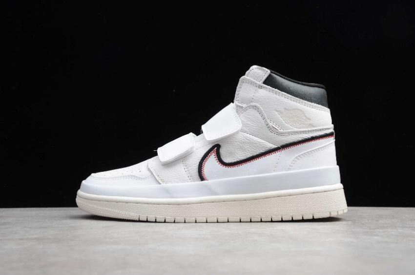 Men's Air Jordan 1 Retro High Double Strap White Black Sail Basketball Shoes - Click Image to Close