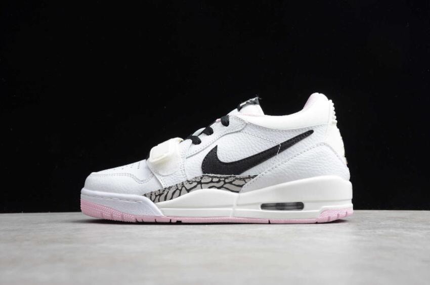 Men's Air Jordan Legacy 312 Low GS White Black Pink Foam AT4040-106 Basketball Shoes - Click Image to Close