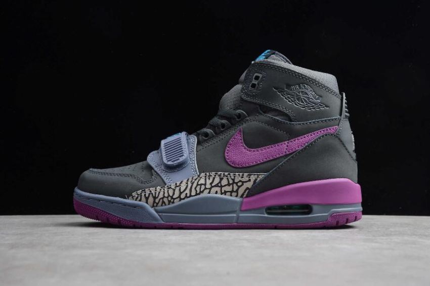 Women's Air Jordan Legacy 312 Anthracite Bold Berry Grey Purple AV3922-005 Basketball Shoes - Click Image to Close