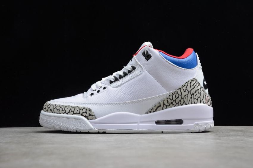 Women's Air Jordan 3 Retro Tinker NRG Seoul White Soar Atom Red Basketball Shoes - Click Image to Close