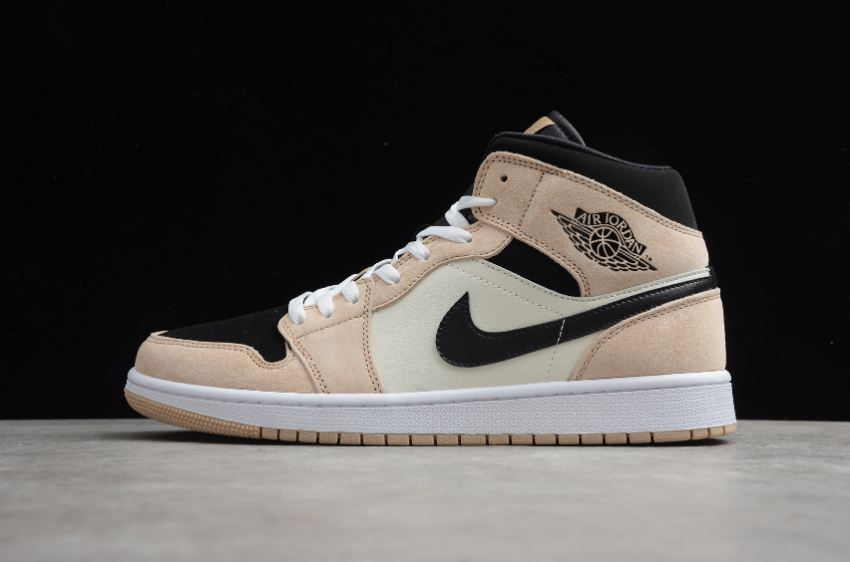 Men's Air Jordan 1 Mid SE Milk Tea Basketball Shoes - Click Image to Close