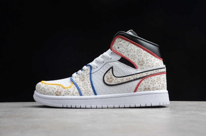 Men's Air Jordan 1 Mid SE The Shoe Surgeon White Black Basketball Shoes - Click Image to Close