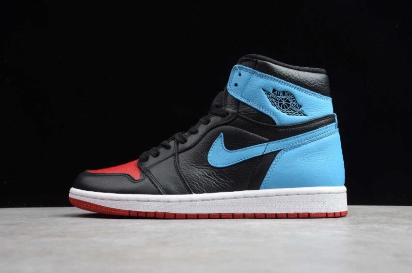 Women's Air Jordan 1 High OG WMNS UNC To Chicago Black Dark Powder Blue-Gym Red Basketball Shoes