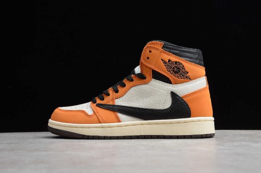 Men's Air Jordan 1 High OG TS Sail Black Orange Basketball Shoes