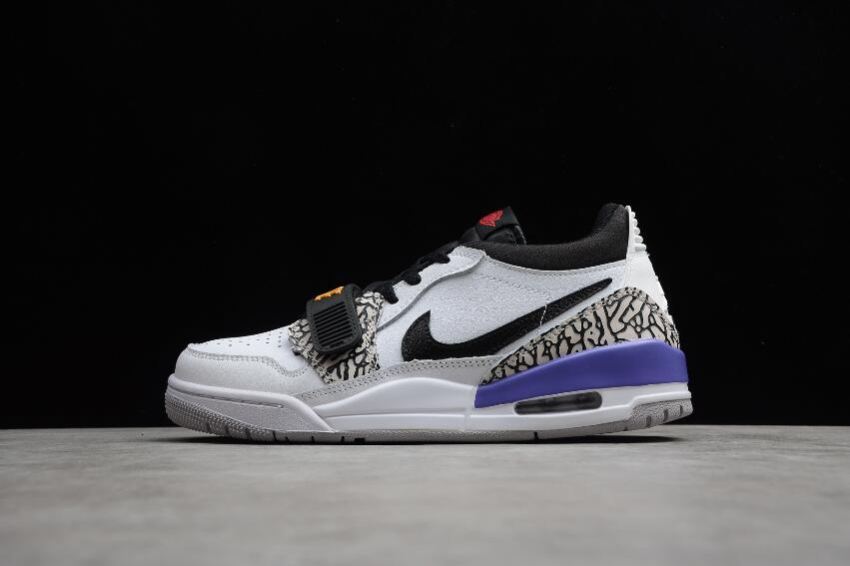 Women's Air Jordan Legacy 312 Low White Yellow Purple CD7069-102 Basketball Shoes - Click Image to Close