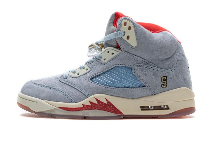 Men's Air Jordan 5 Retro Trophy Room Ice Blue Basketball Shoes - Click Image to Close