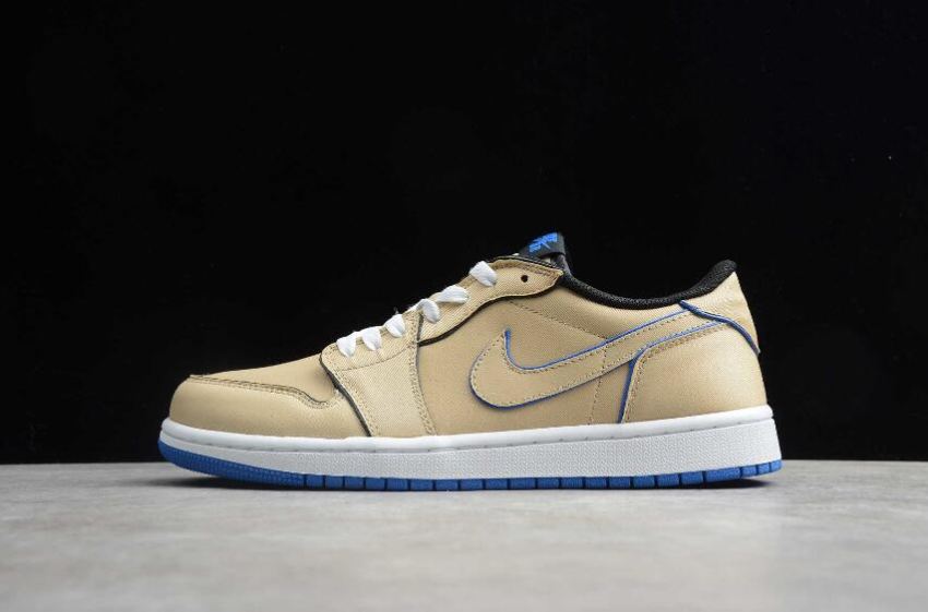 Men's Nike SB x Air Jordan 1 Low Desert Ore Royal Blue-Dark Powder Blue Basketball Shoes