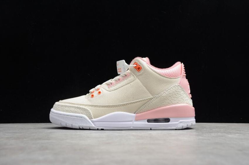 Men's Air Jordan 3 Retro Tinker NRG Rust Pink Grey Pink White Basketball Shoes - Click Image to Close