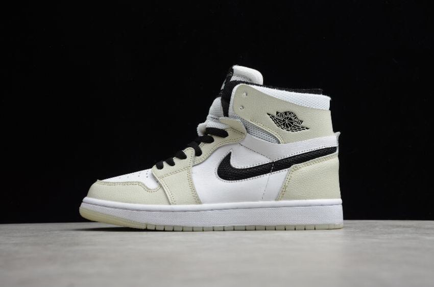 Women's Air Jordan 1 Zoom Air CMFT White Grey Black Shoes Basketball Shoes