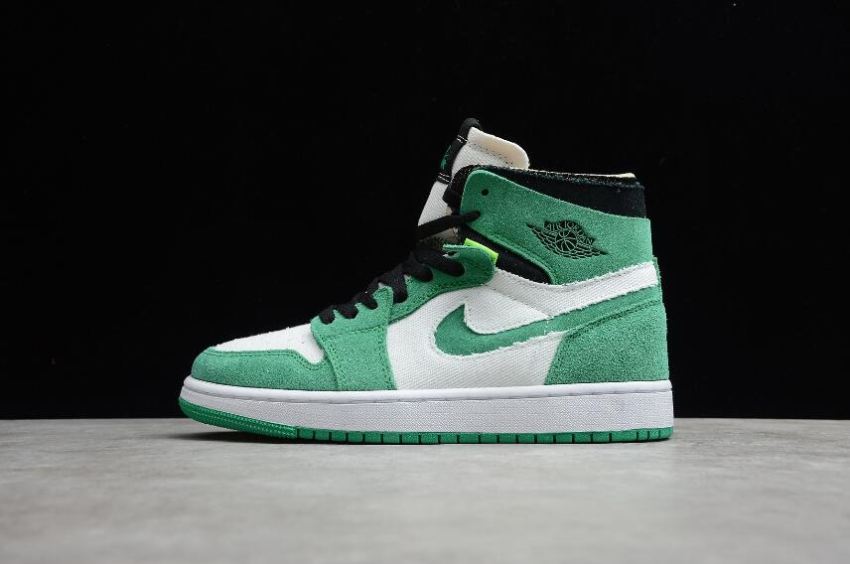 Men's Air Jordan 1 Zoom CMFT Stadium Green White Violet Shoes Basketball Shoes - Click Image to Close