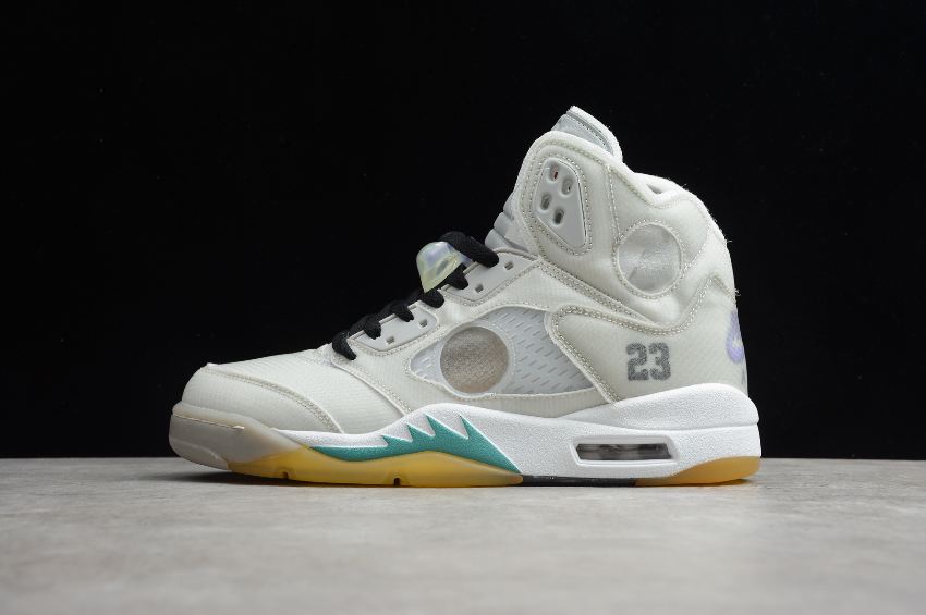 Women's Air Jordan 5 Retro SP Grey White Basketball Shoes - Click Image to Close