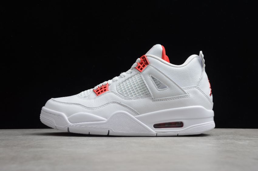 Men's Air Jordan 4 Retro SE White Red Metallic Basketball Shoes